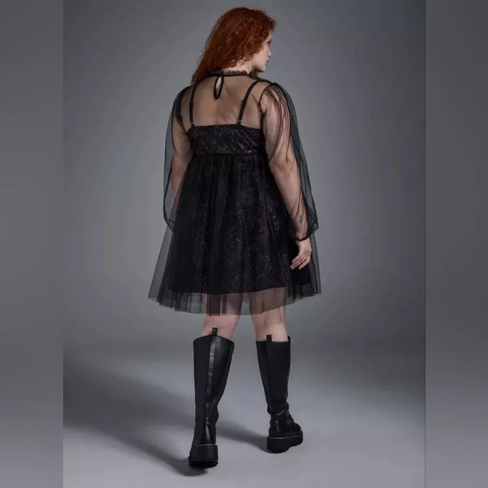 Torrid Nightfall Black Goth Fairy Whimsigoth Tulle Dress Sz 3X Nwt - Picture 2 of 5